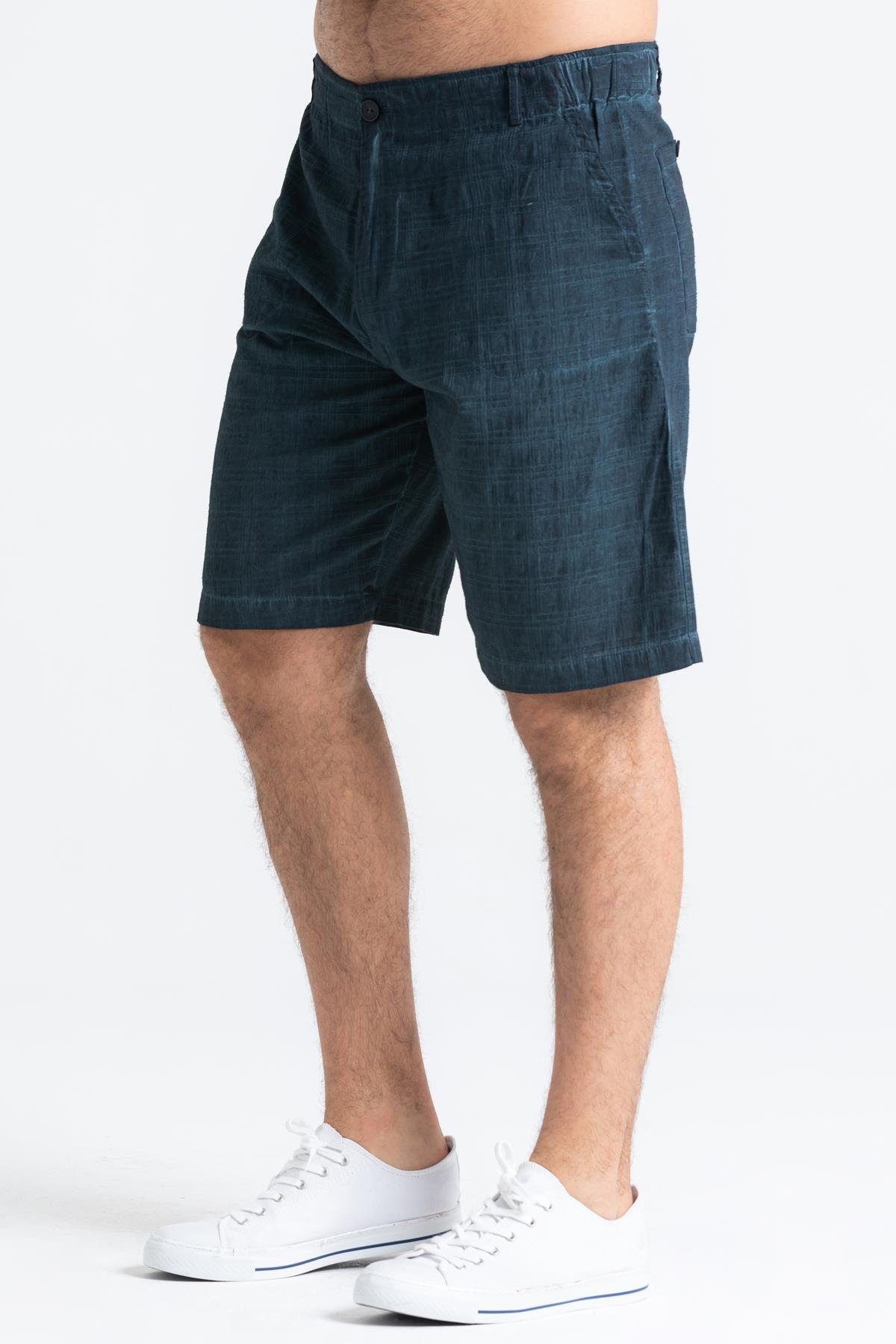 Akdeniz Şile Bezi Cepli Erkek Şort Yeşil 9014