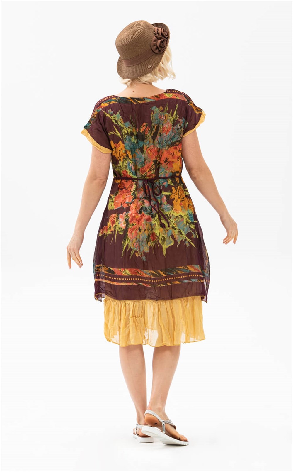 Defne Vual Elbise Koyu Bordo