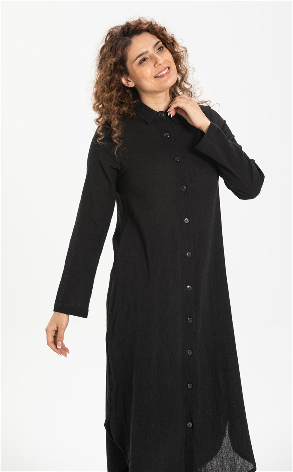 Edanur Şile Bezi Tunik Siyah Syh