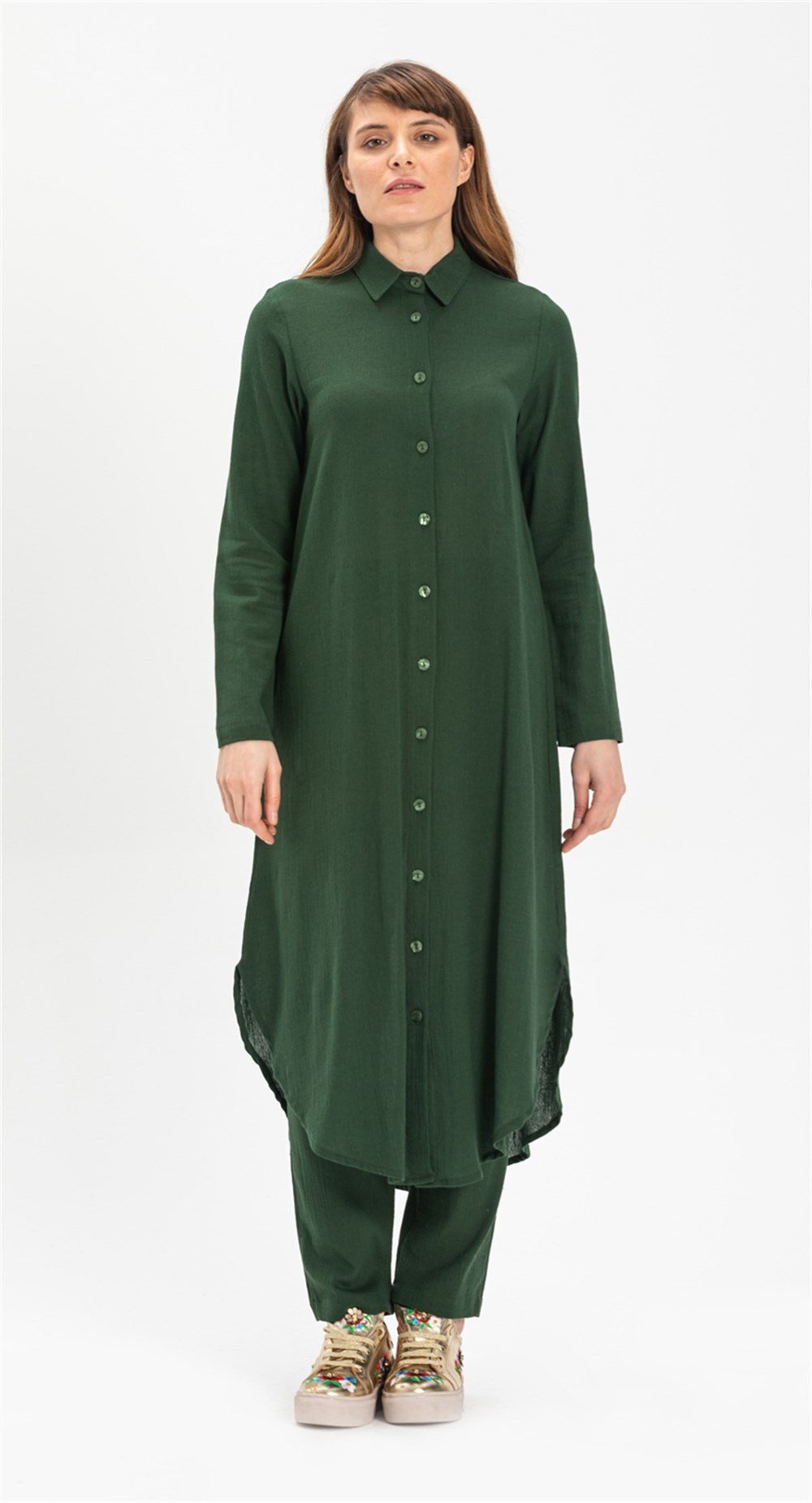 Edanur Şile Bezi Tunik Yeşil Ysl