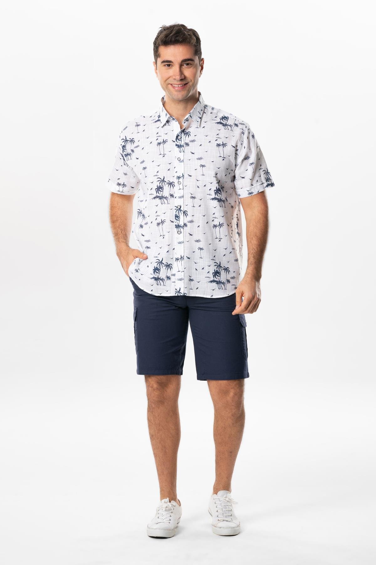 Ege Gabardin Kargo Cepli Şort Lacivert Lcvt