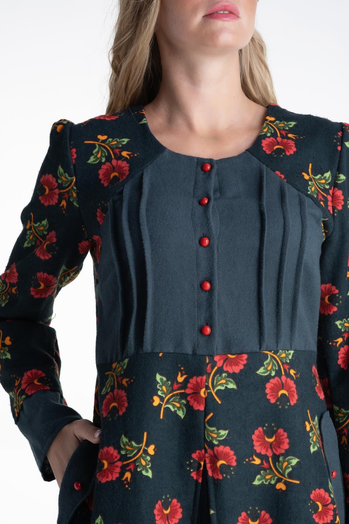 Kamelya Pazen Elbise Petrol Ptrl