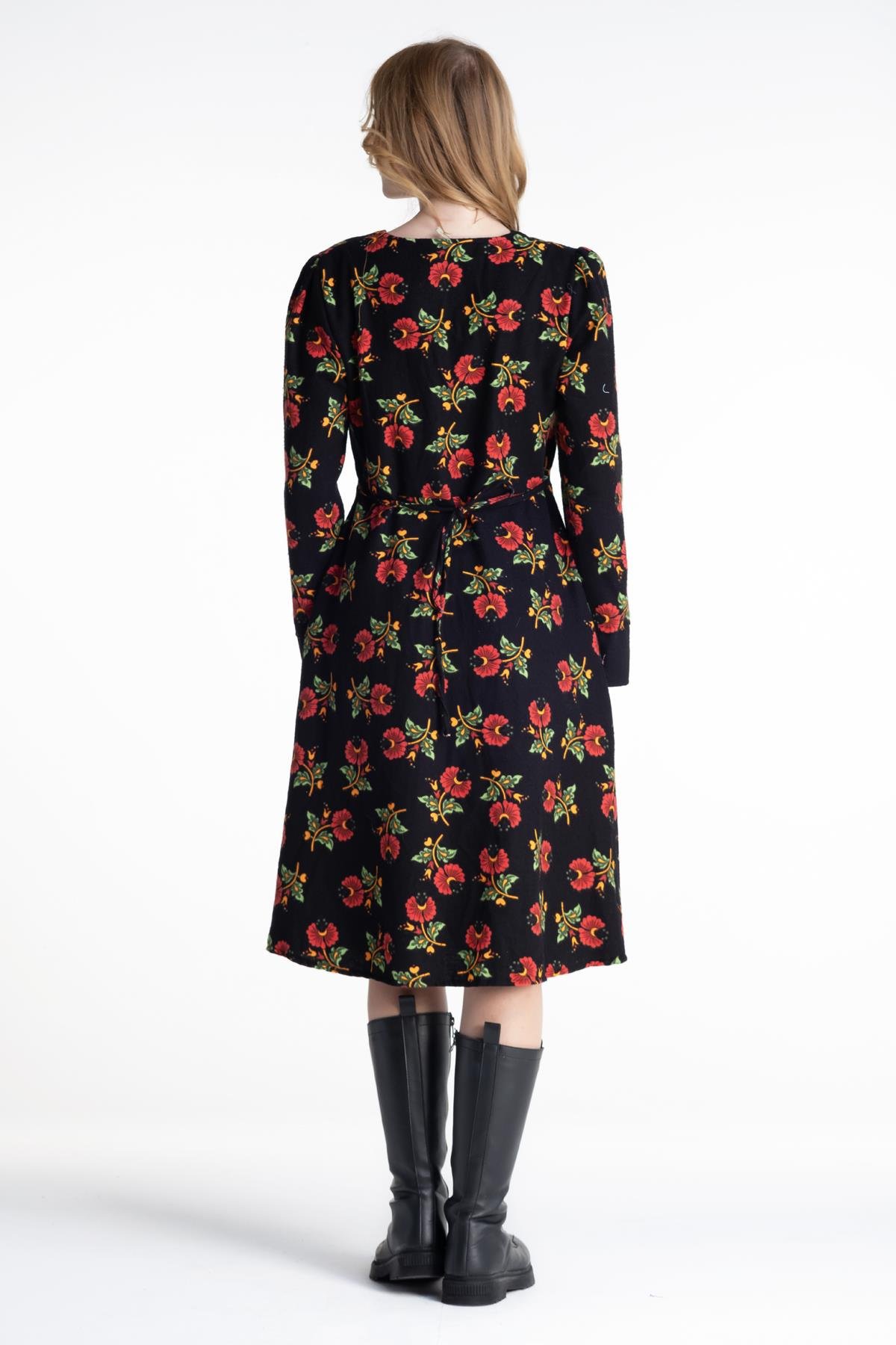 Kamelya Pazen Elbise Siyah Syh