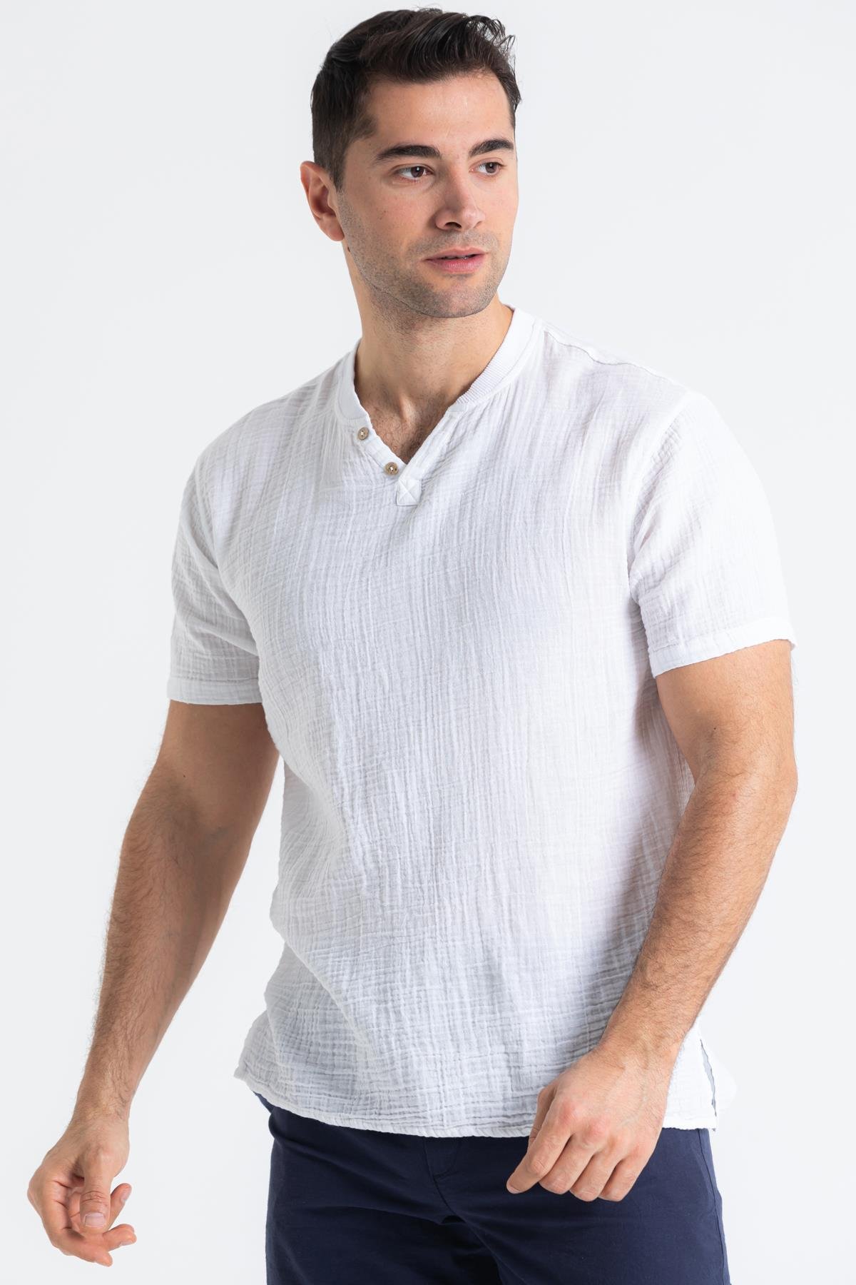 Ribanalı Tshirt Beyaz Byz