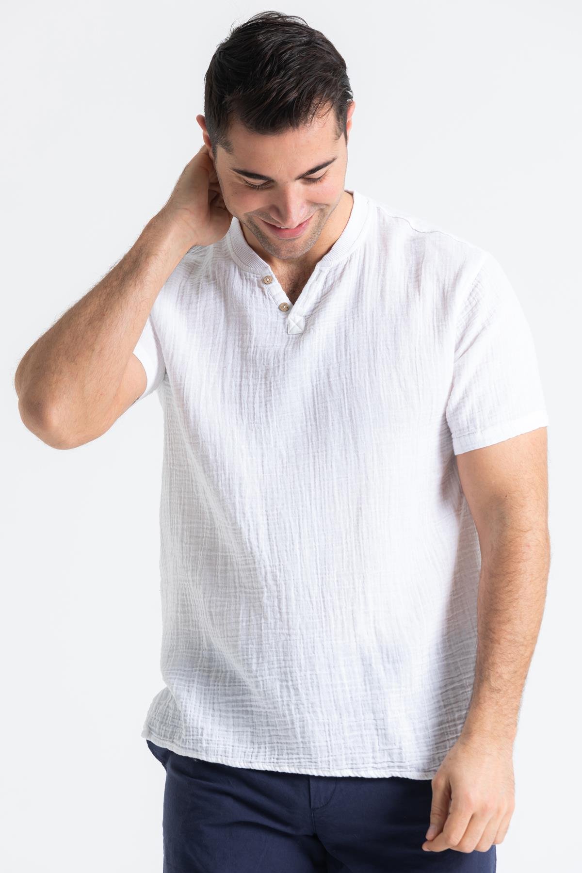 Ribanalı Tshirt Beyaz Byz