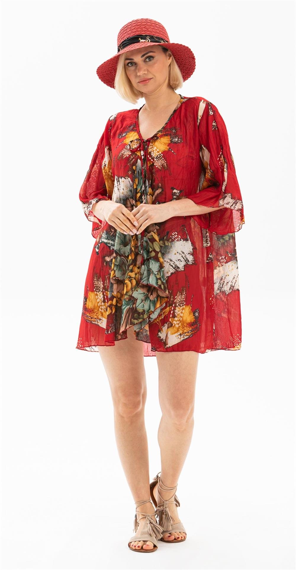 Side Vual Pareo Kırmızı 6124