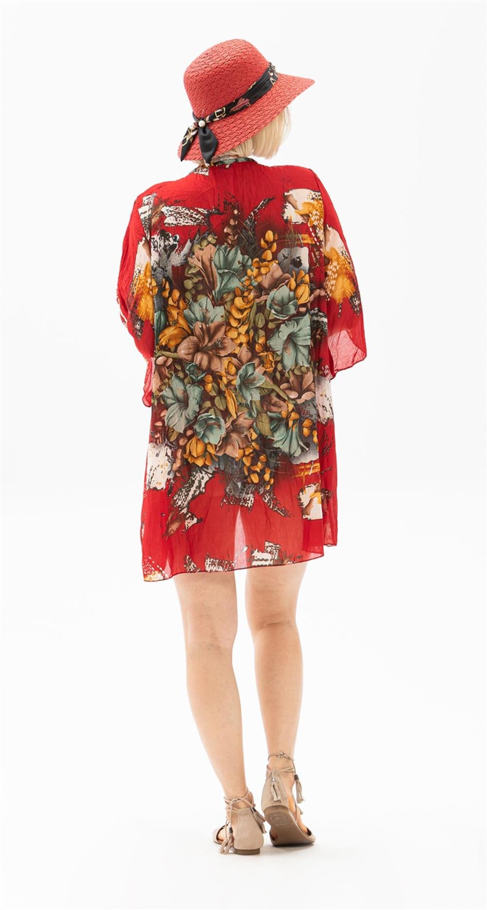 Side Vual Pareo Kırmızı 6124