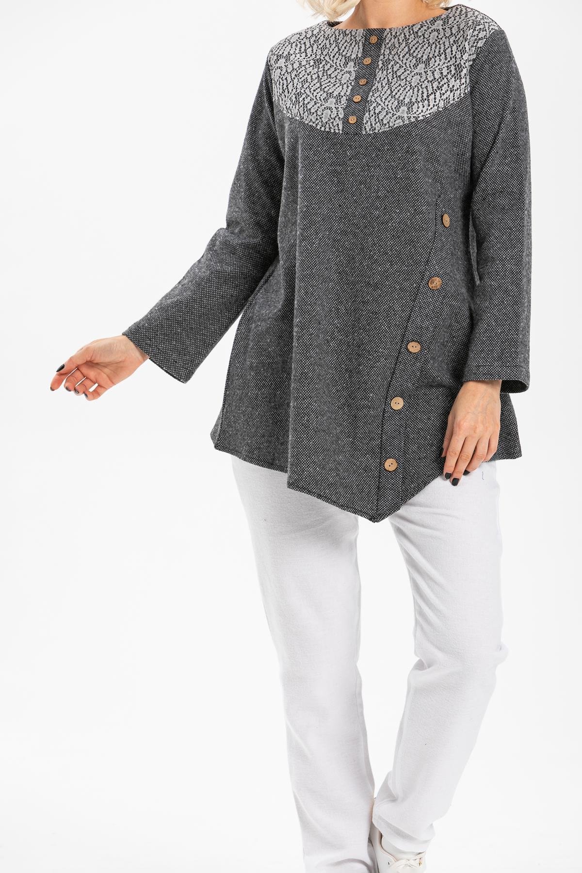 Toptan Adile İnterlog Tunik Gri