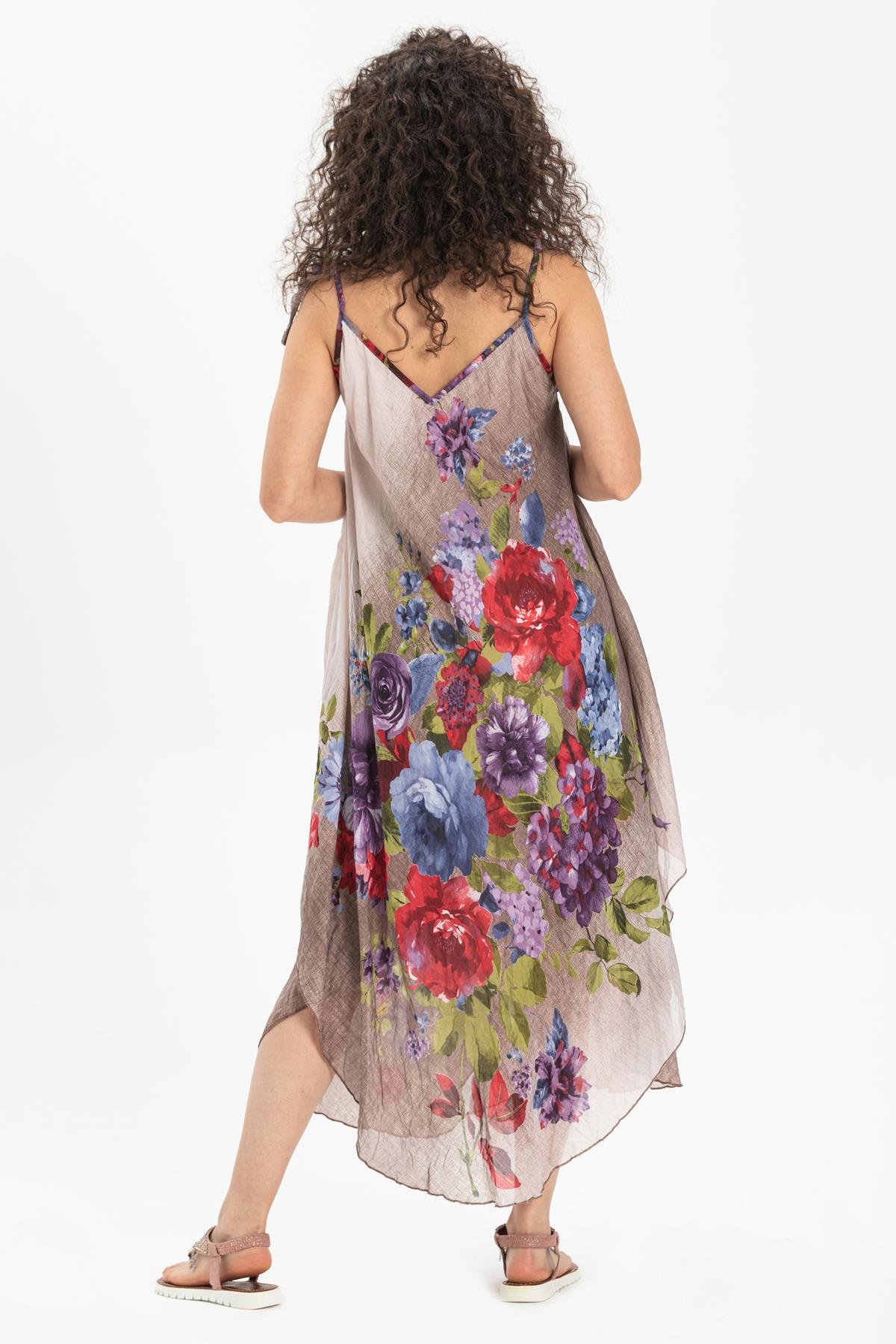 Toptan Afrodit Vual Elbise Gri