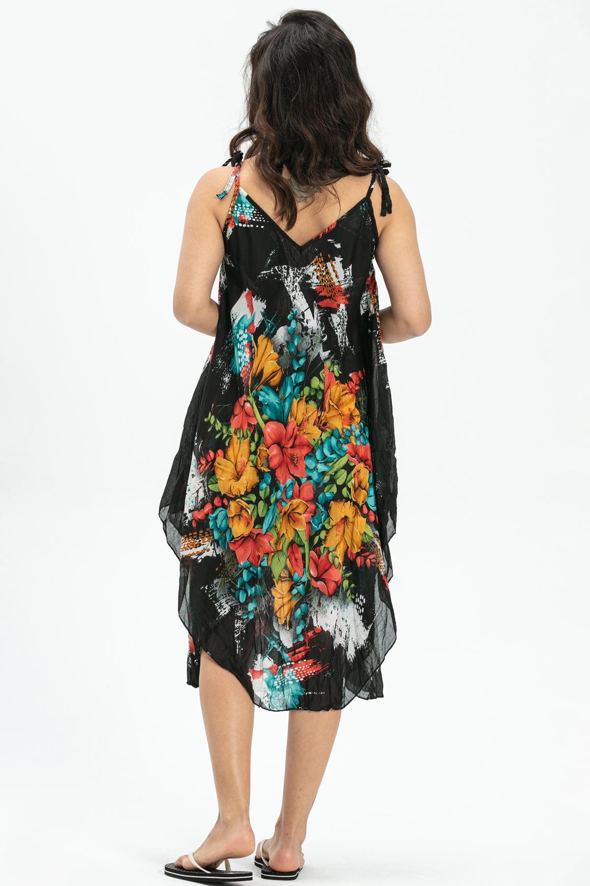 Toptan Afrodit Vual Elbise Siyah