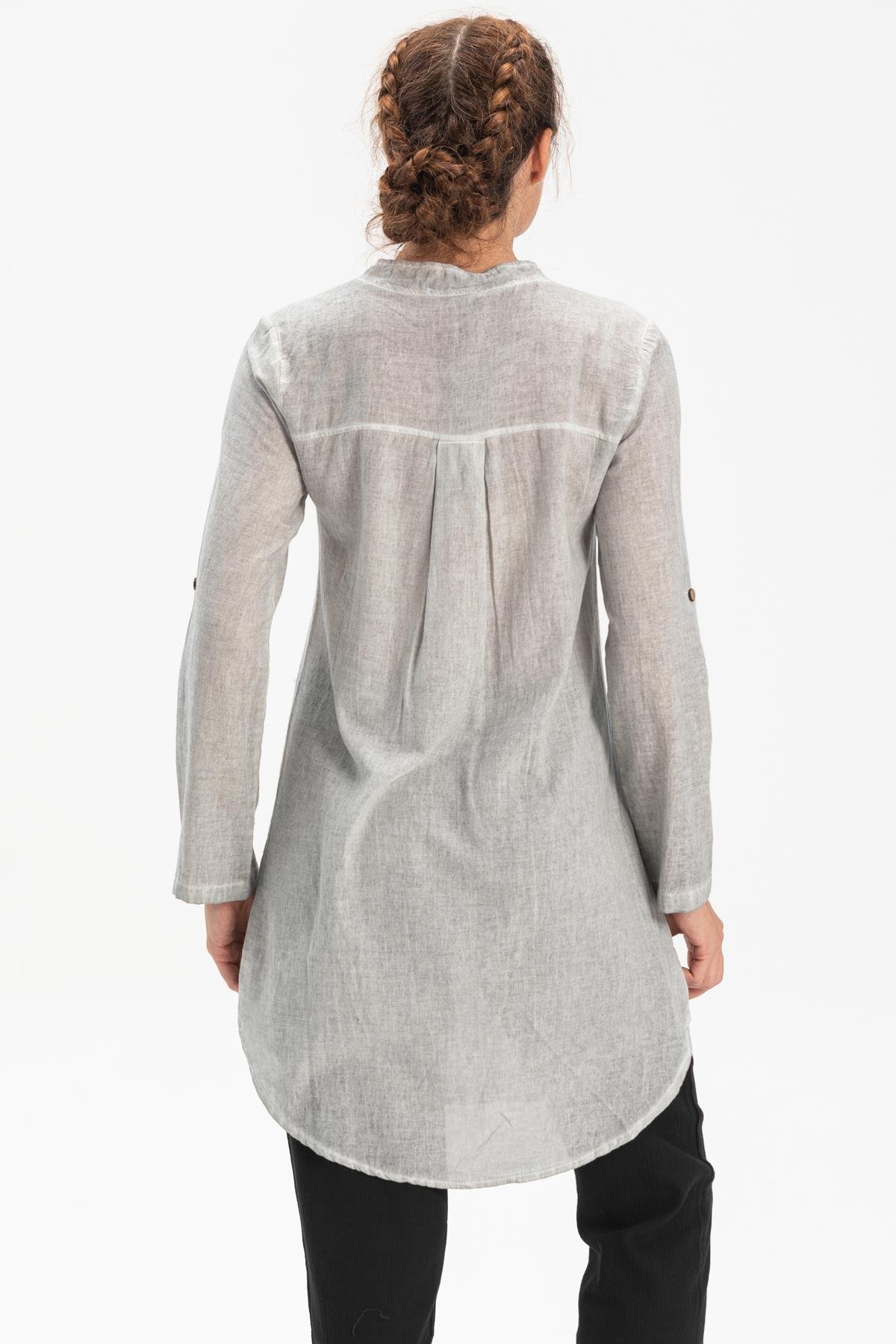 Toptan Akasya Şile Bezi Tunik Gri