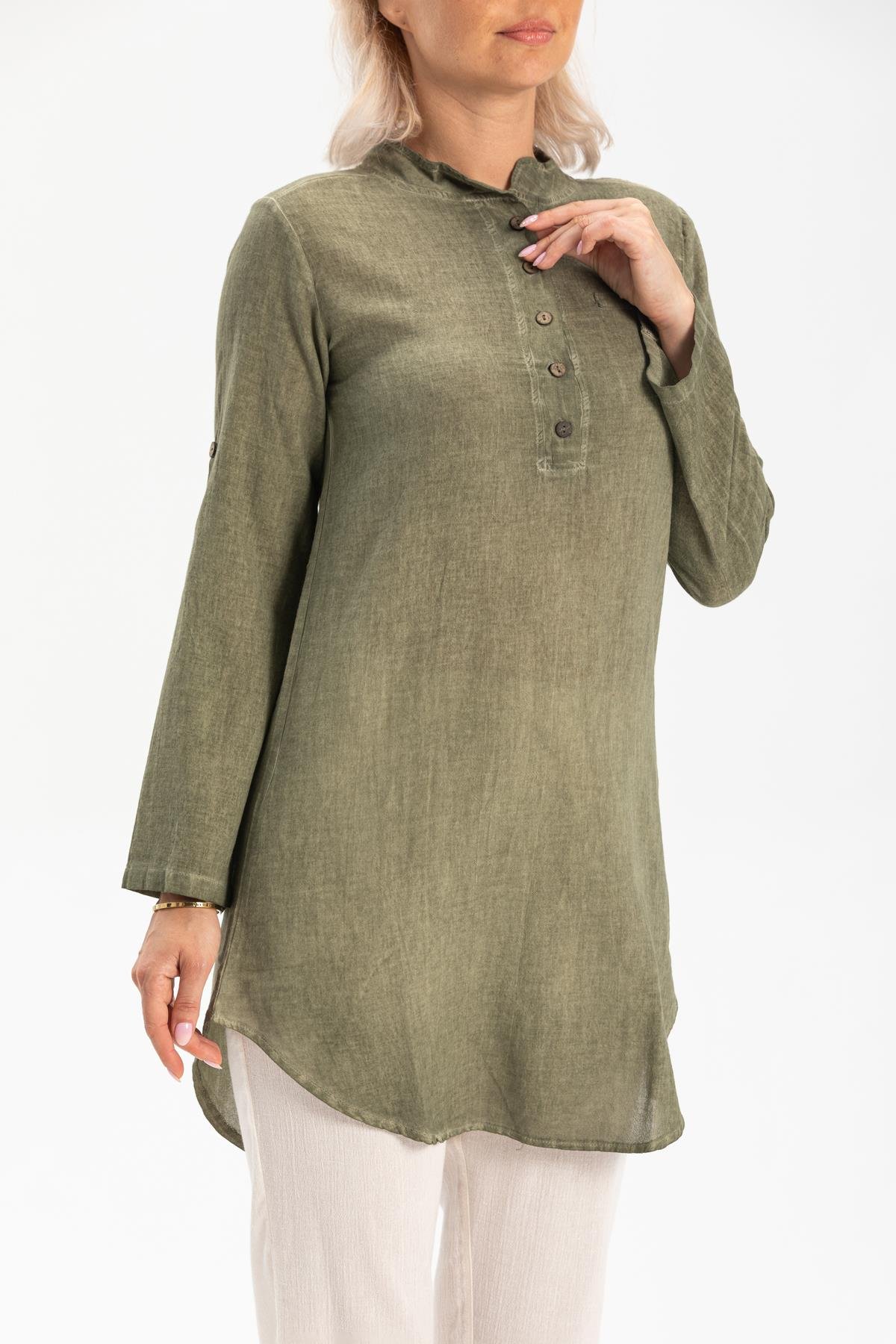 Toptan Akasya Şile Bezi Tunik Haki