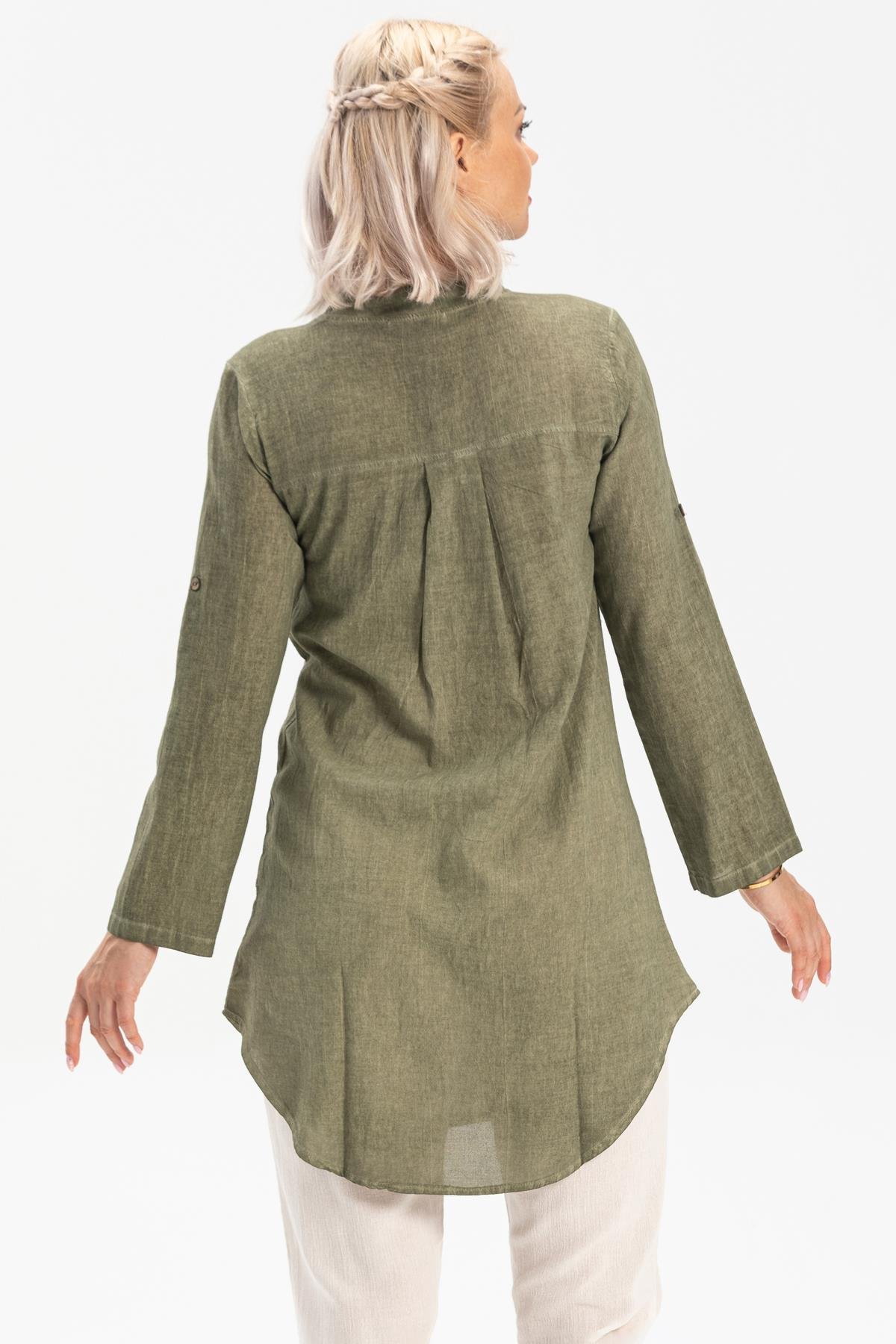 Toptan Akasya Şile Bezi Tunik Haki