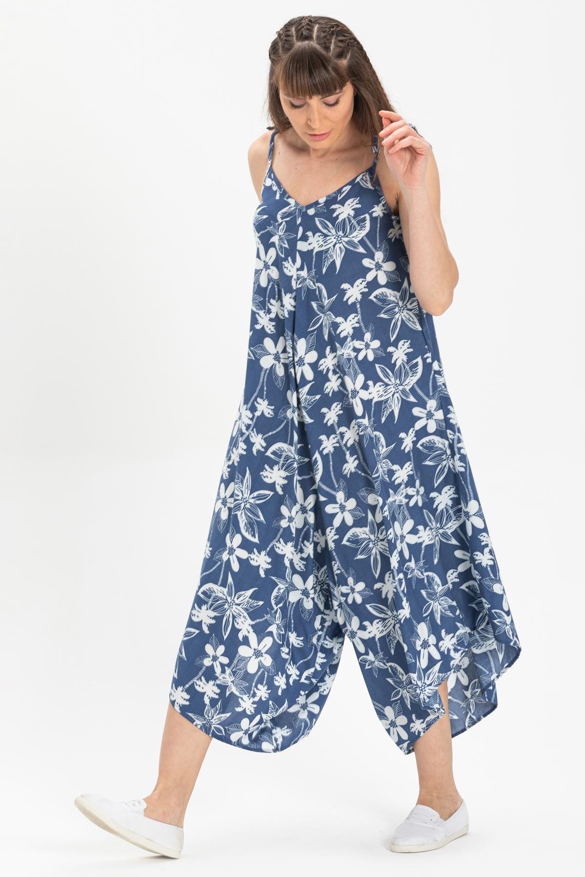 Toptan Askılı Vual Selin Tulum Mavi