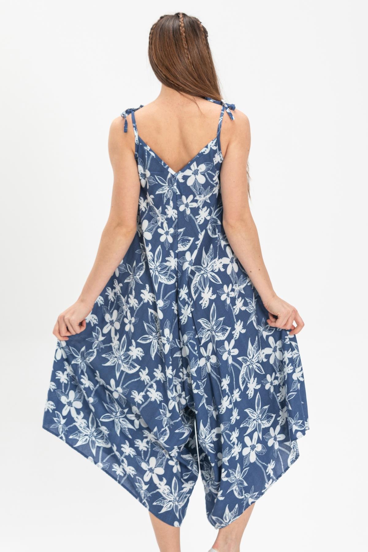 Toptan Askılı Vual Selin Tulum Mavi