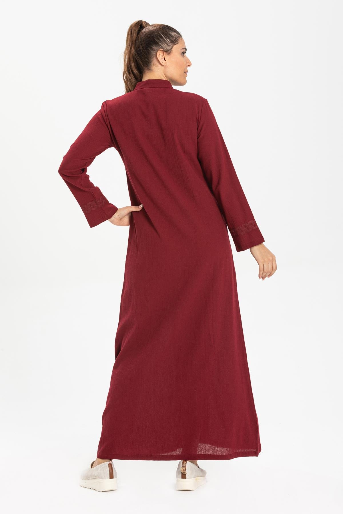 Toptan Cemre Şile Bezi Ferace Bordo