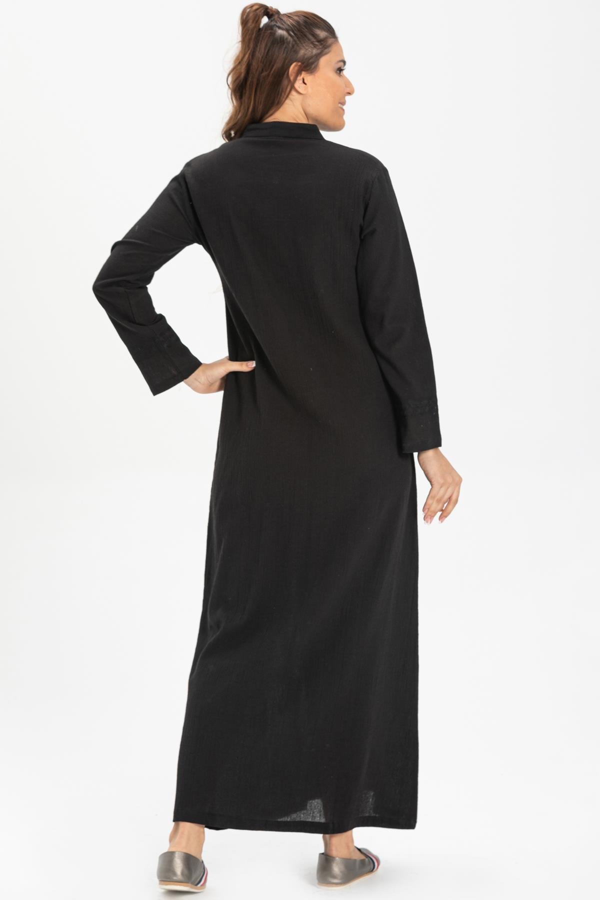 Toptan Cemre Şile Bezi Ferace Siyah