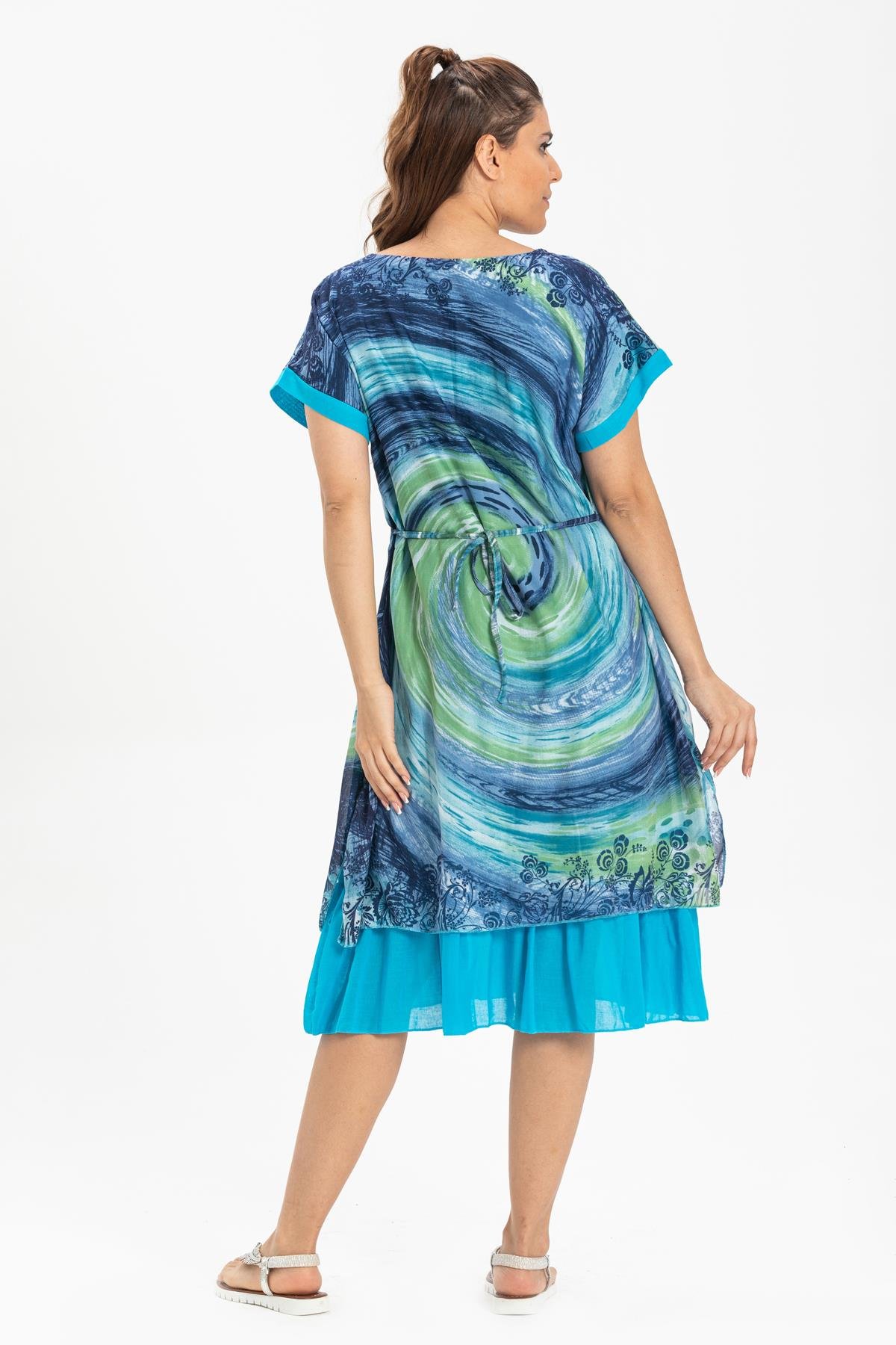 Toptan Defne Vual Elbise Lacivert