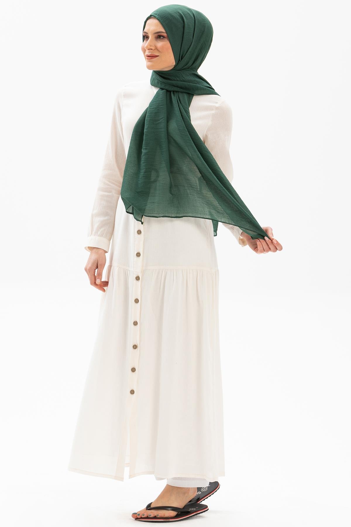 Toptan Düz Vual Kumaş Şal Yeşil