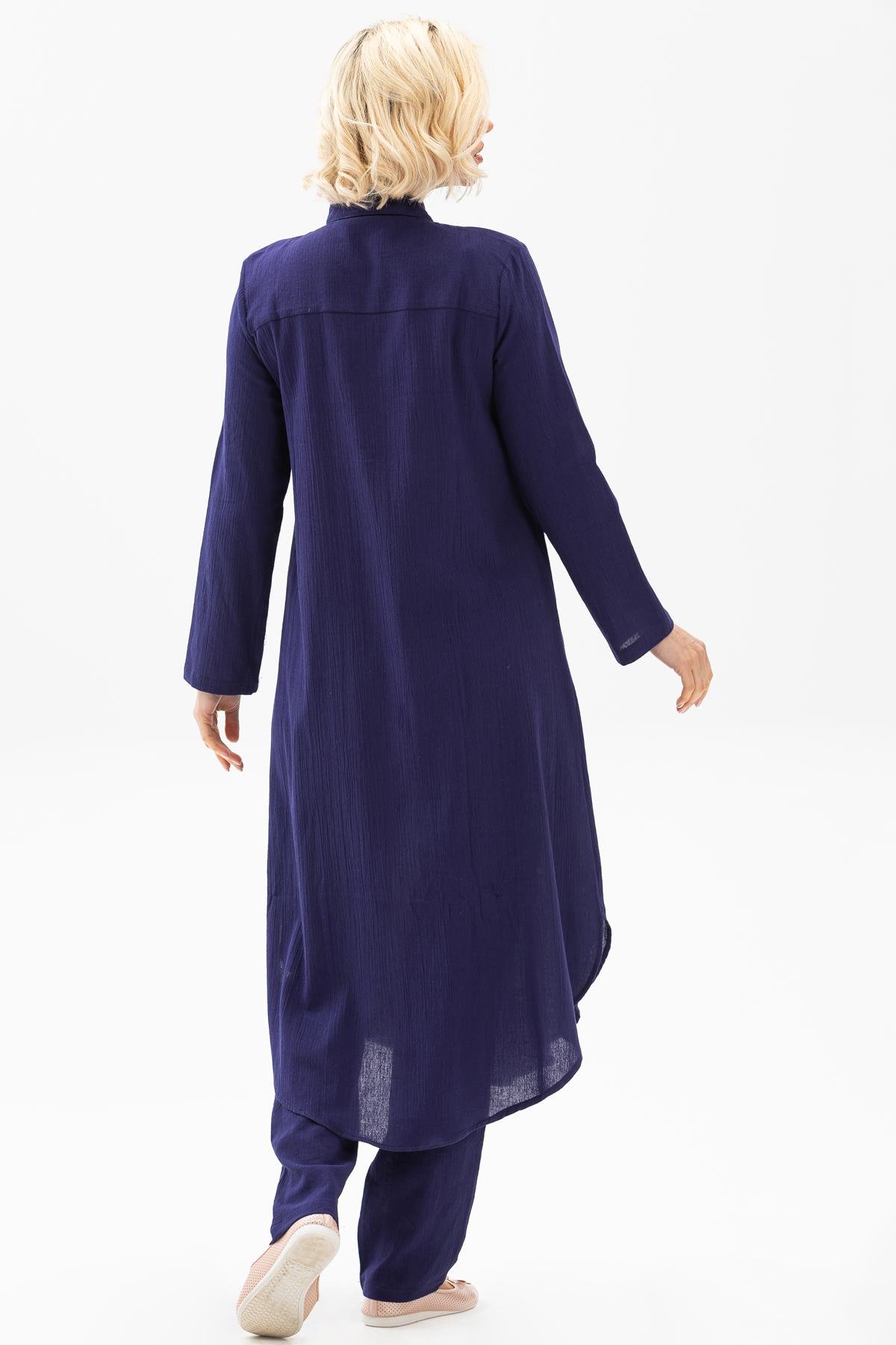 Toptan Edanur Şile Bezi Tunik Mor