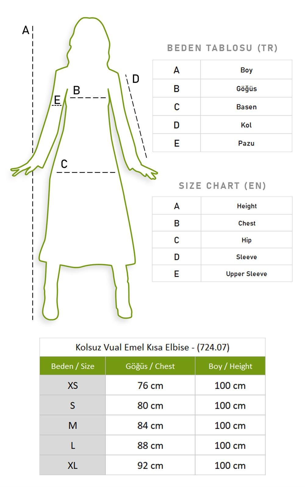 Toptan Emel Vual Elbise Çimen Yeşili