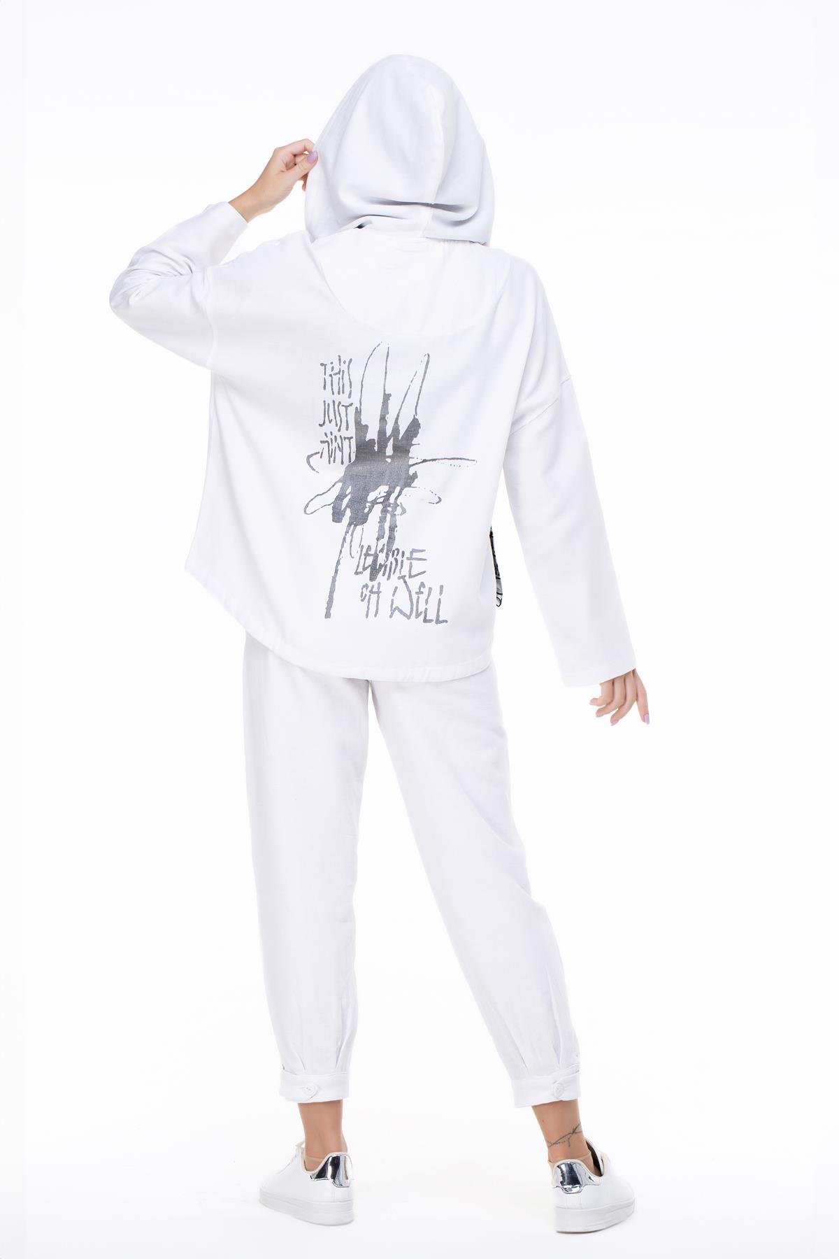 Toptan Gamze Pazen Ceket Beyaz