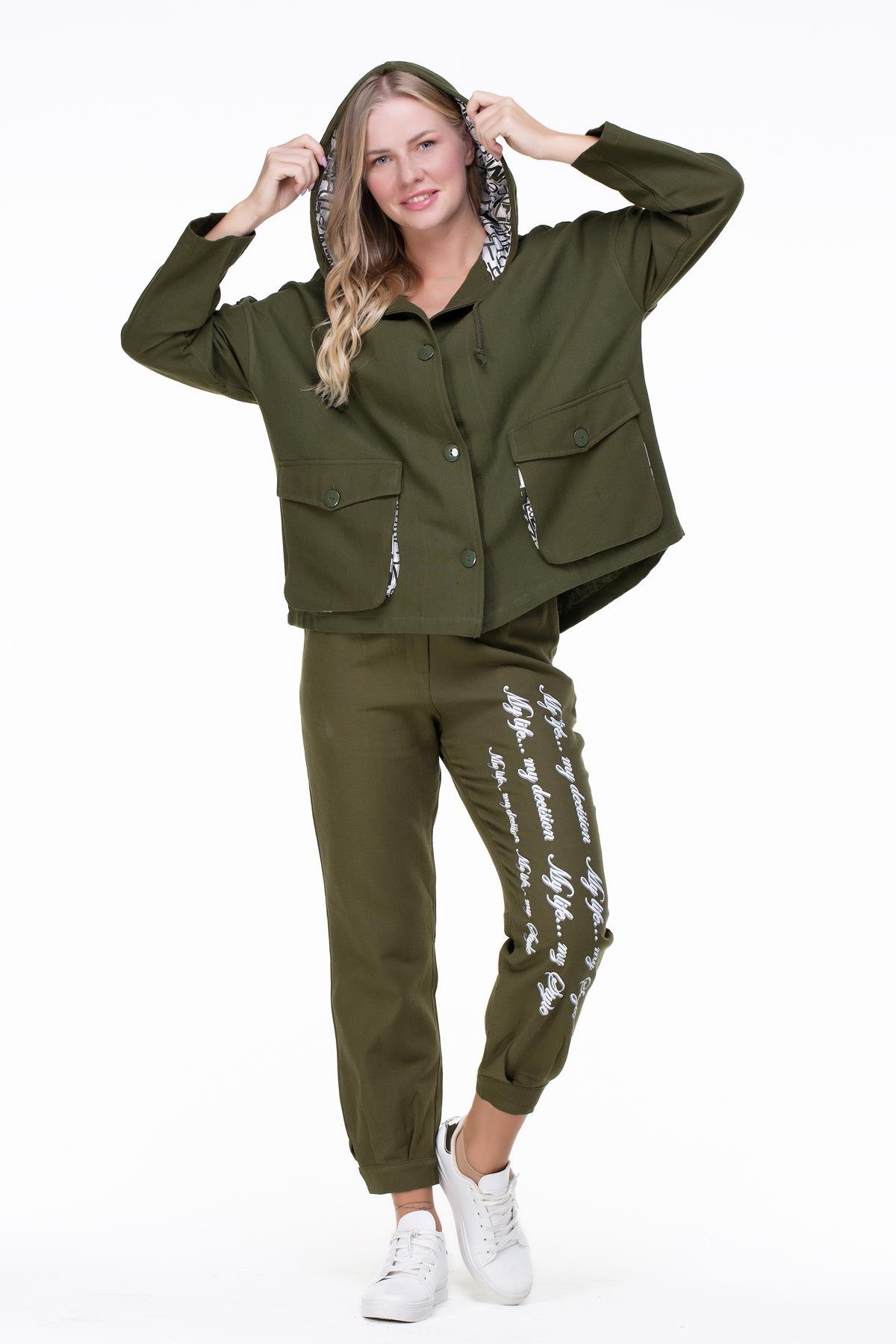 Toptan Gamze Pazen Ceket Haki