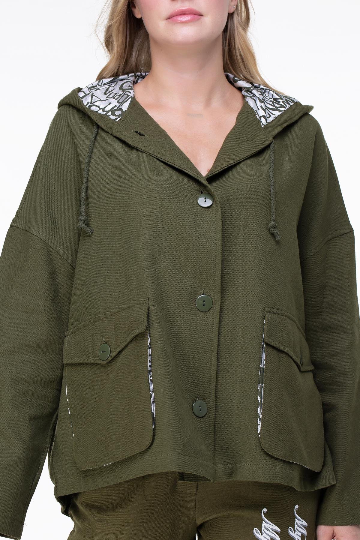 Toptan Gamze Pazen Ceket Haki