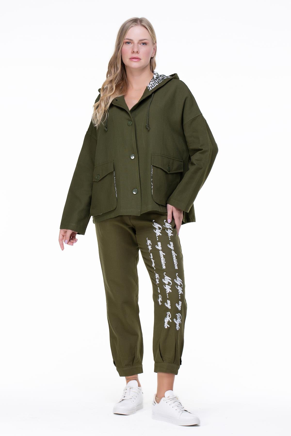 Toptan Gamze Pazen Ceket Haki