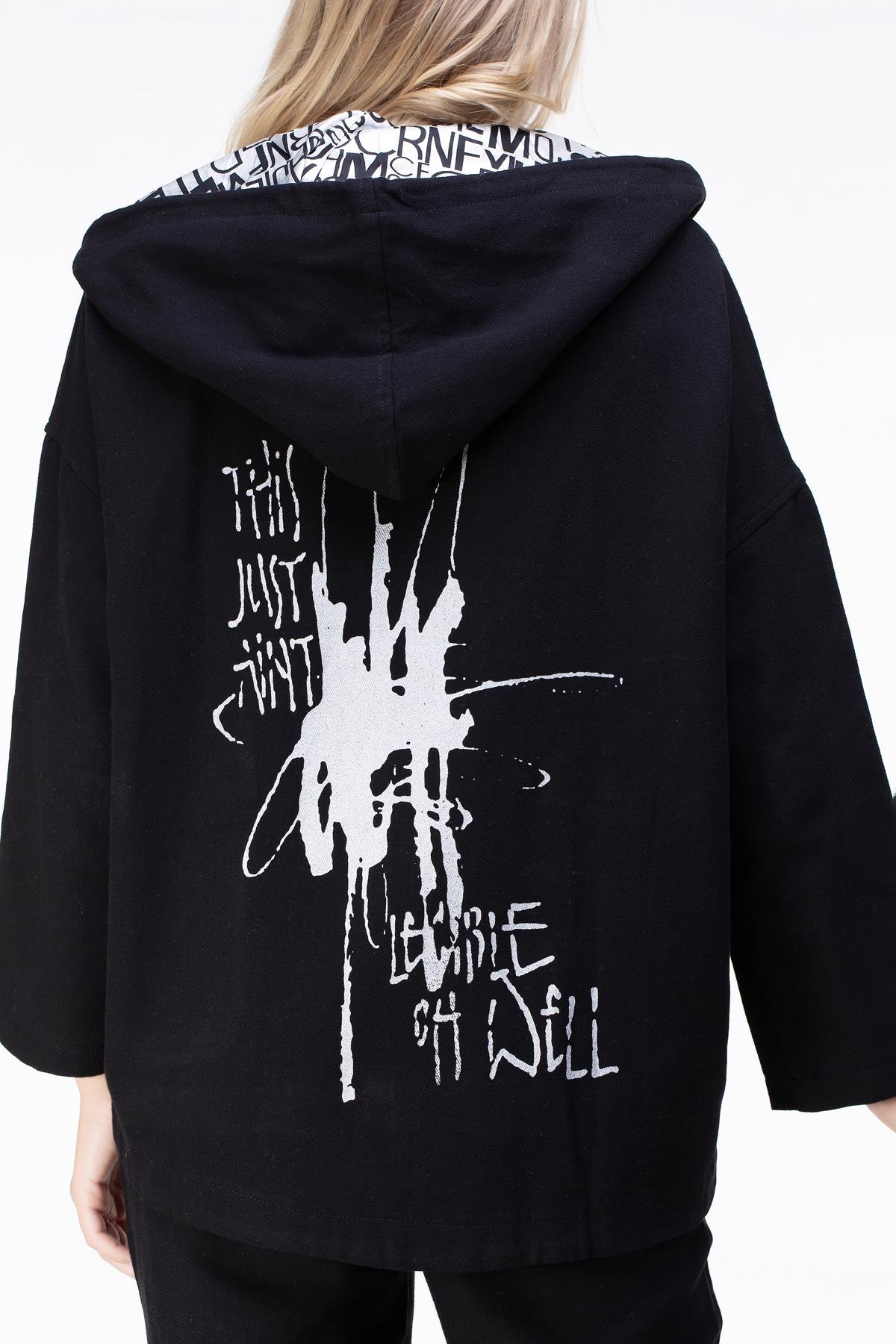 Toptan Gamze Pazen Ceket Siyah