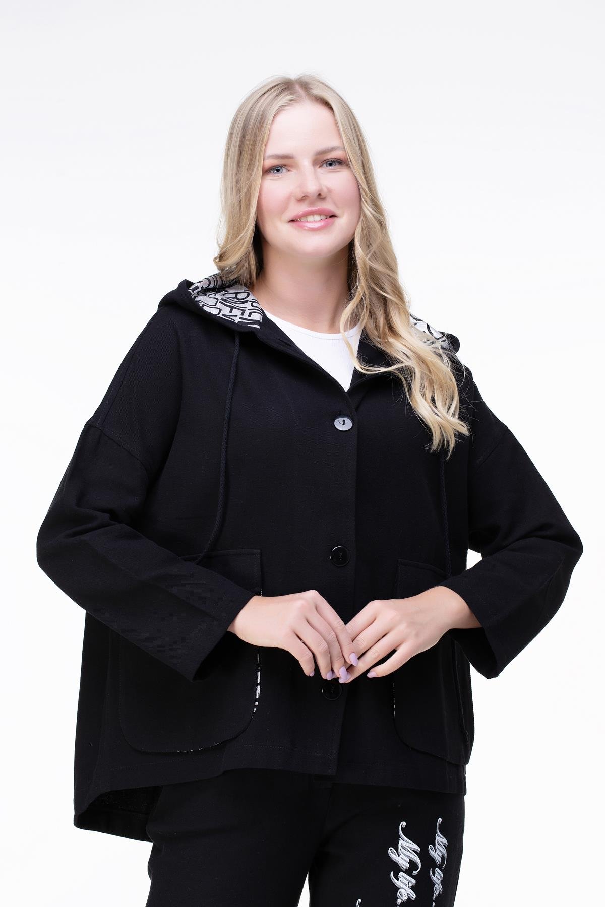 Toptan Gamze Pazen Ceket Siyah
