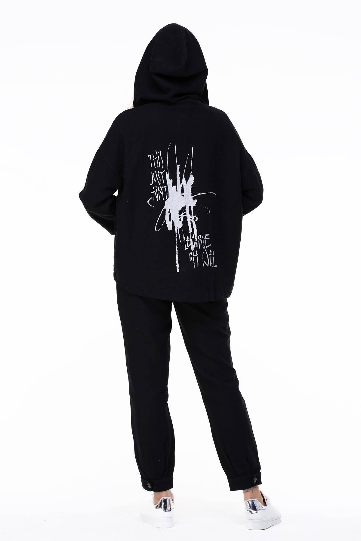 Toptan Gamze Pazen Ceket Siyah