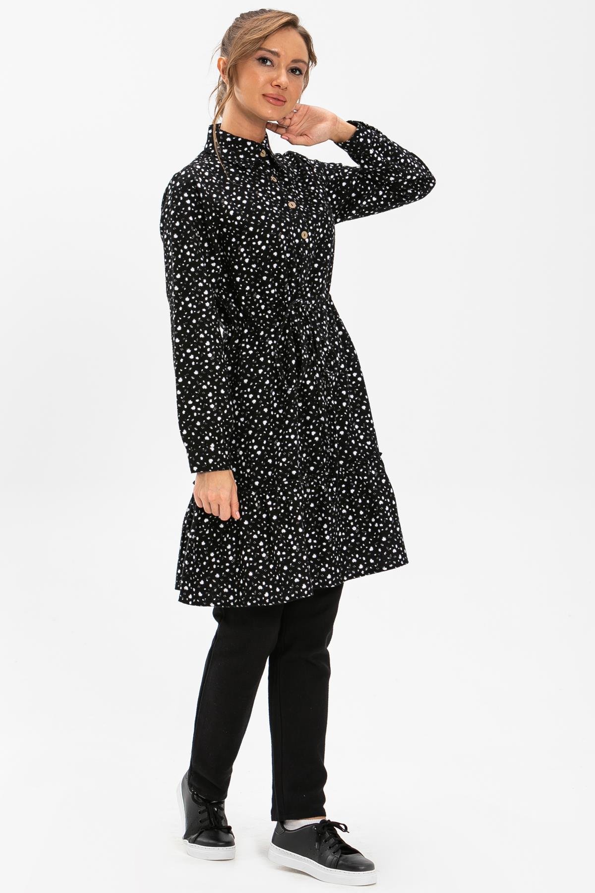 Toptan Gülçin Pazen Tunik Çıtır Desen Beyaz