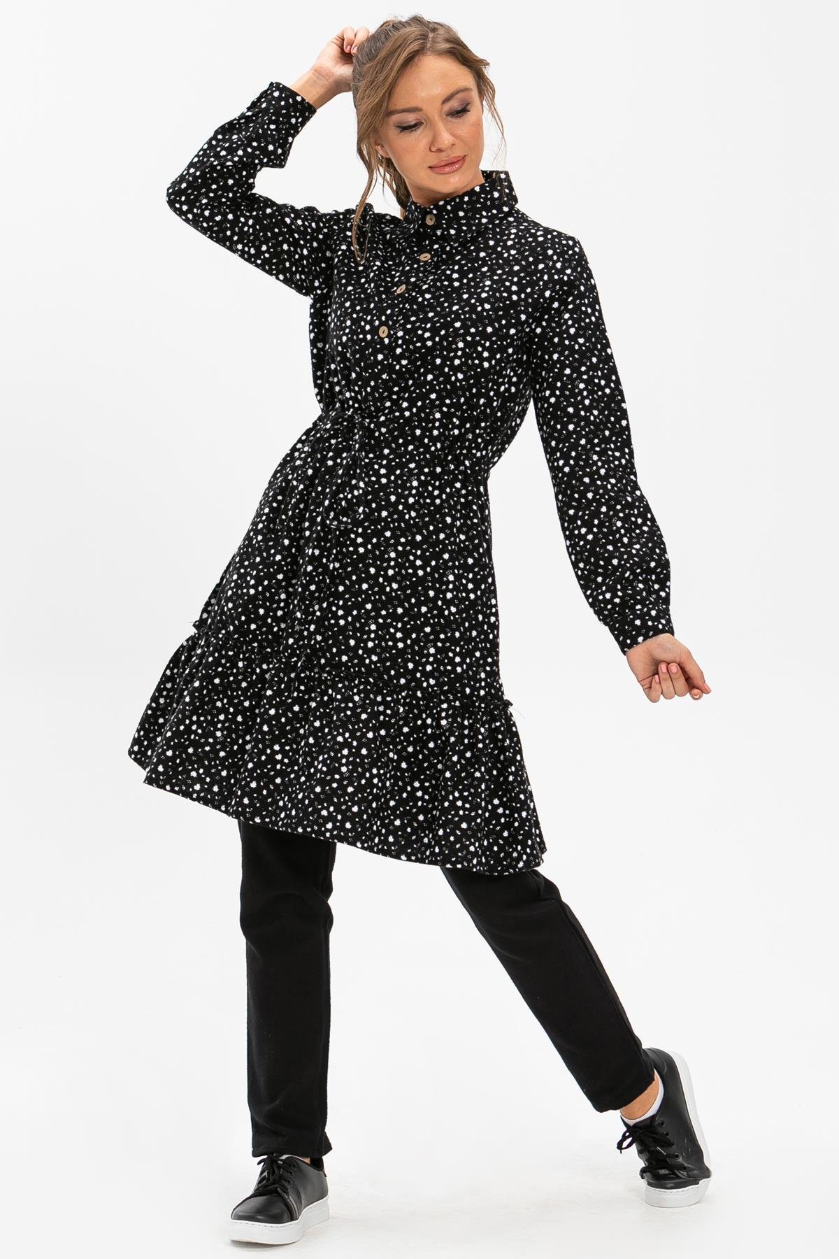 Toptan Gülçin Pazen Tunik Çıtır Desen Beyaz