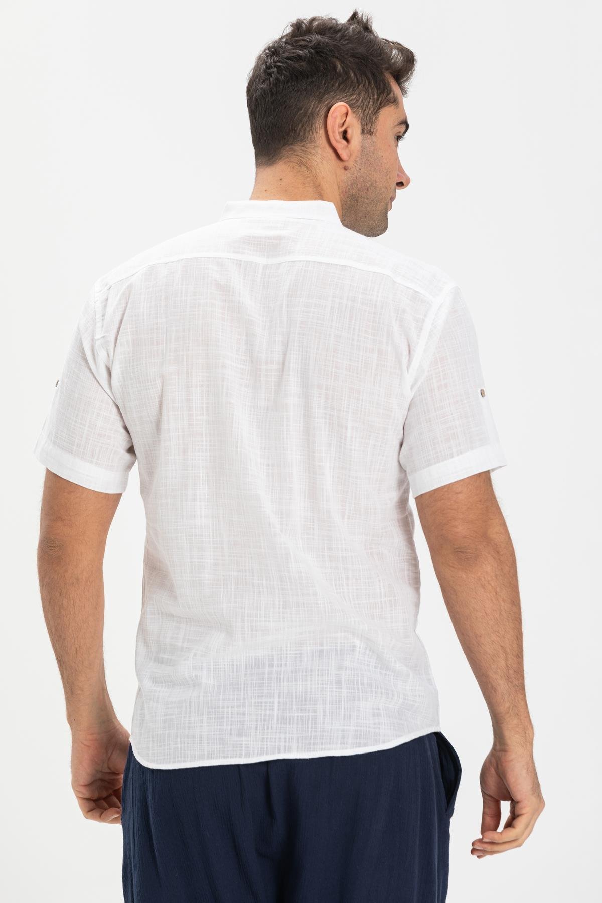 Toptan Kısa Kol Şile Bezi Bodrum T-Shirt Beyaz