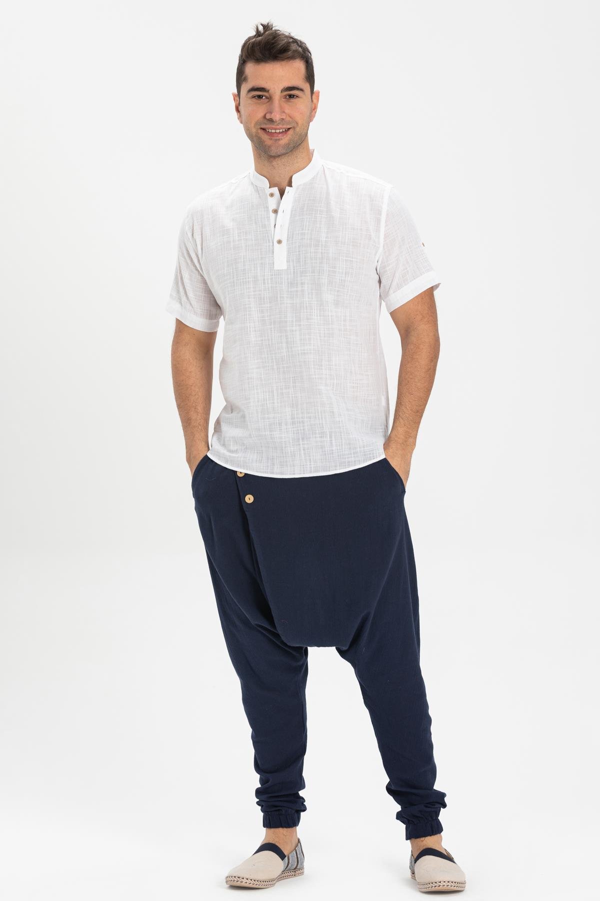 Toptan Kısa Kol Şile Bezi Bodrum T-Shirt Beyaz