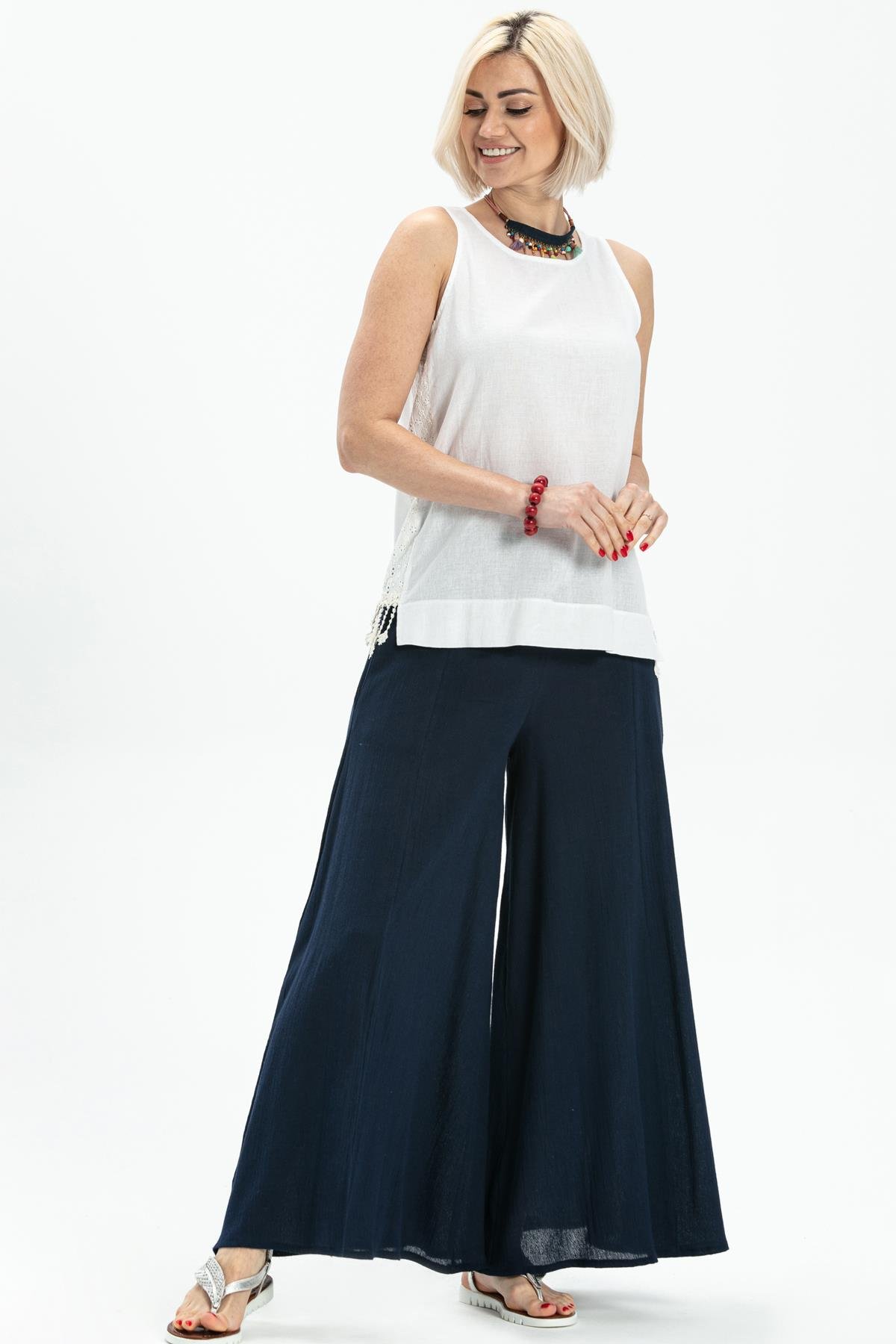 Toptan Kolsuz Poplin Zeyno Bluz Beyaz