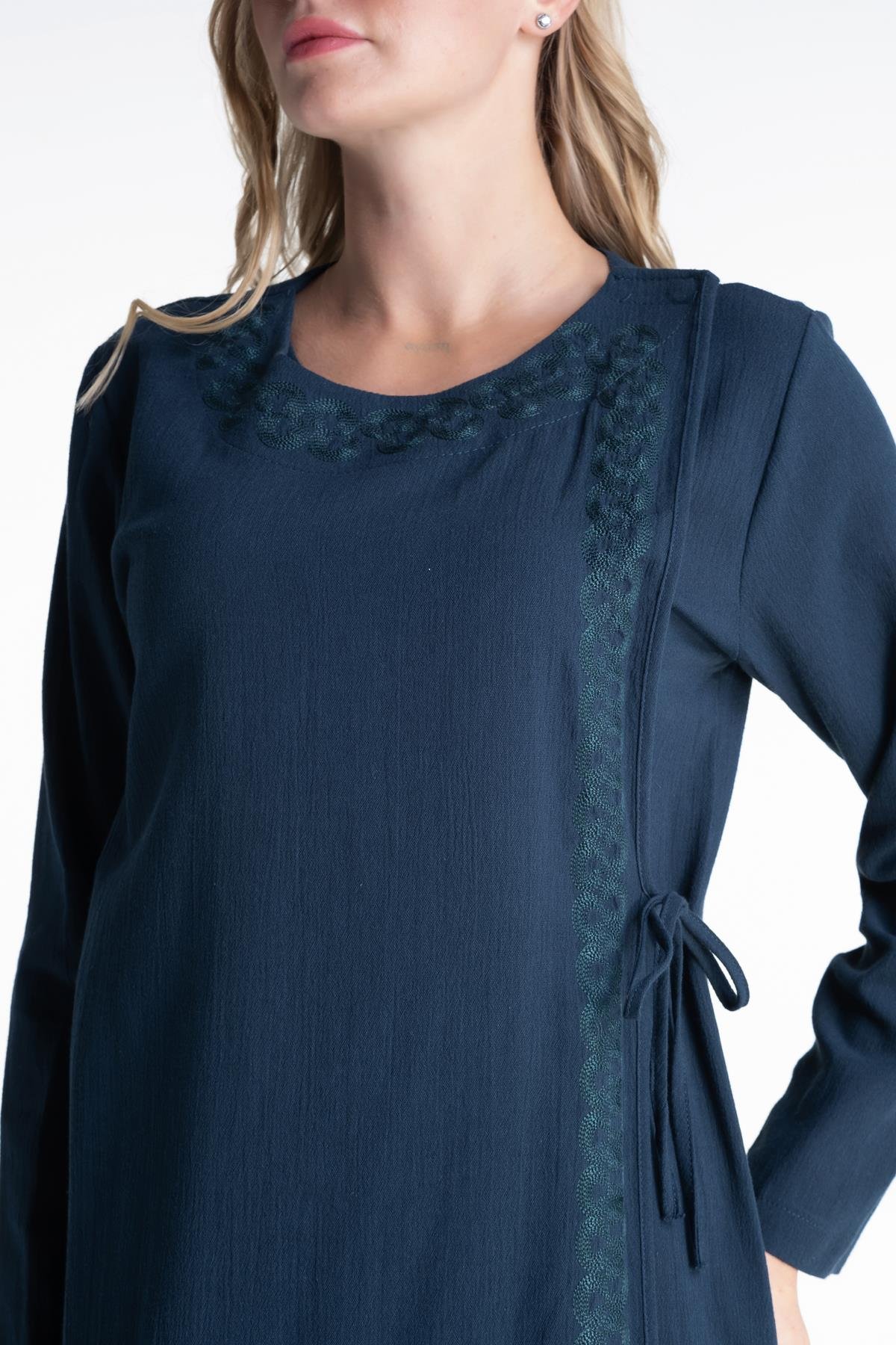 Toptan Nakışlı Ferace Petrol