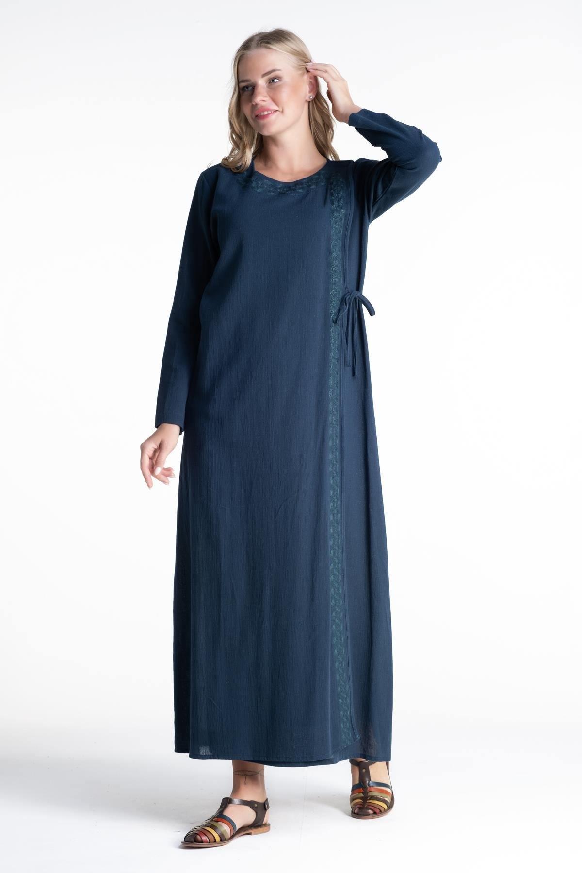 Toptan Nakışlı Ferace Petrol