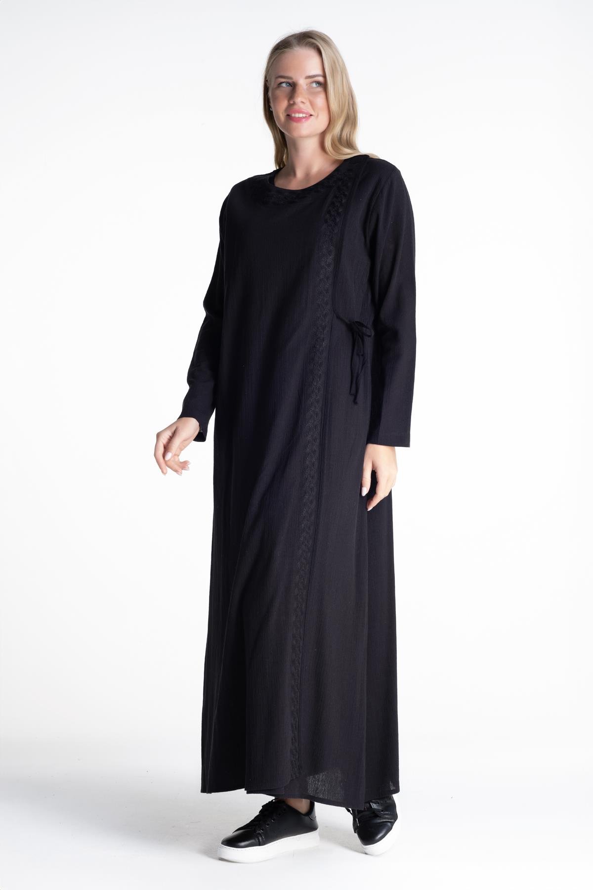 Toptan Nakışlı Ferace Siyah