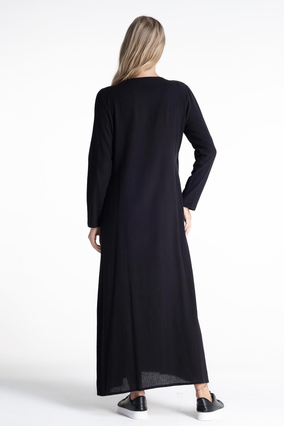 Toptan Nakışlı Ferace Siyah