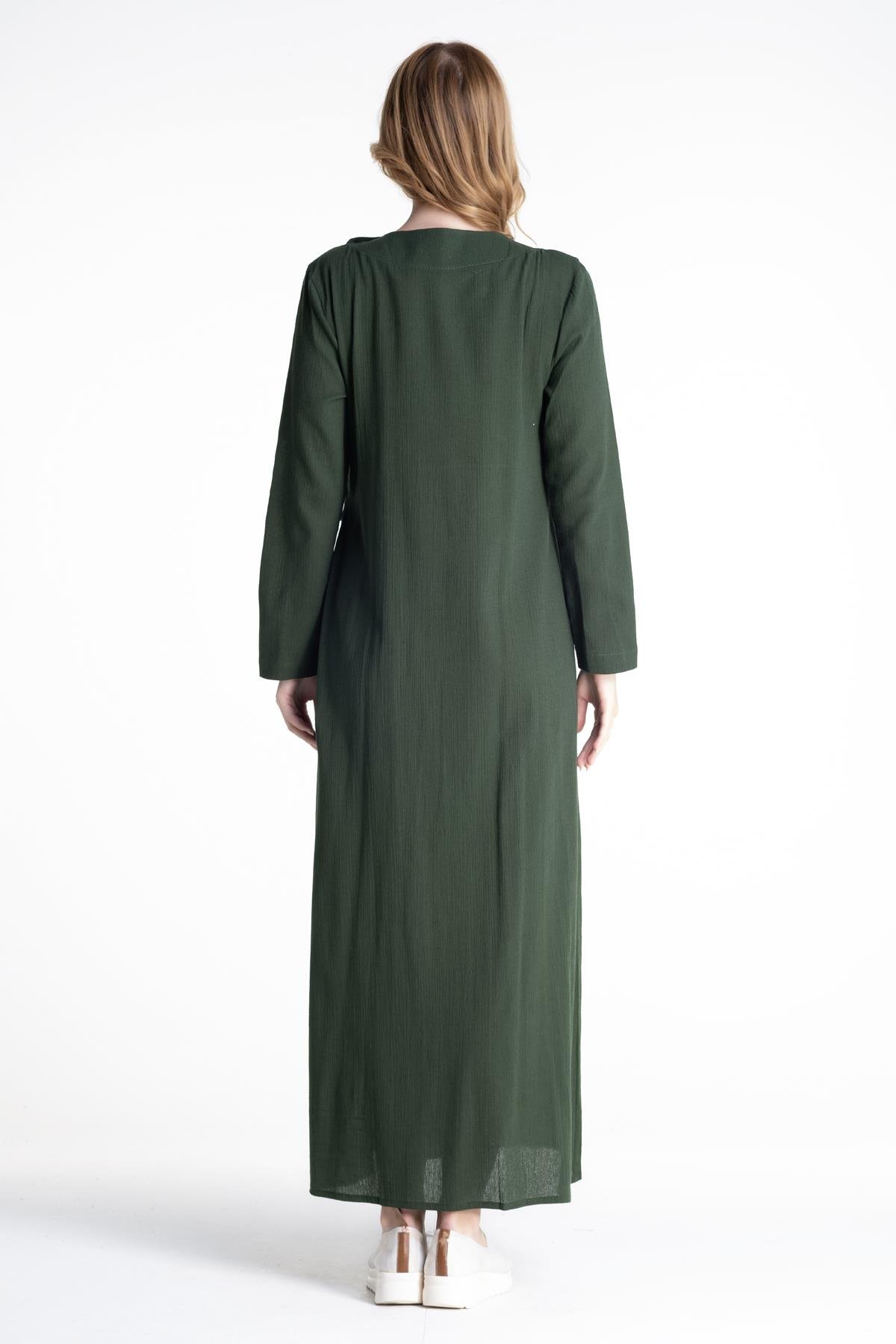 Toptan Nakışlı Ferace Yeşil