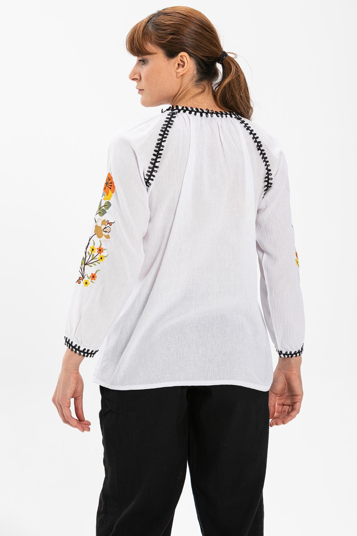 Toptan Nigar Şile Bezi Bluz Beyaz