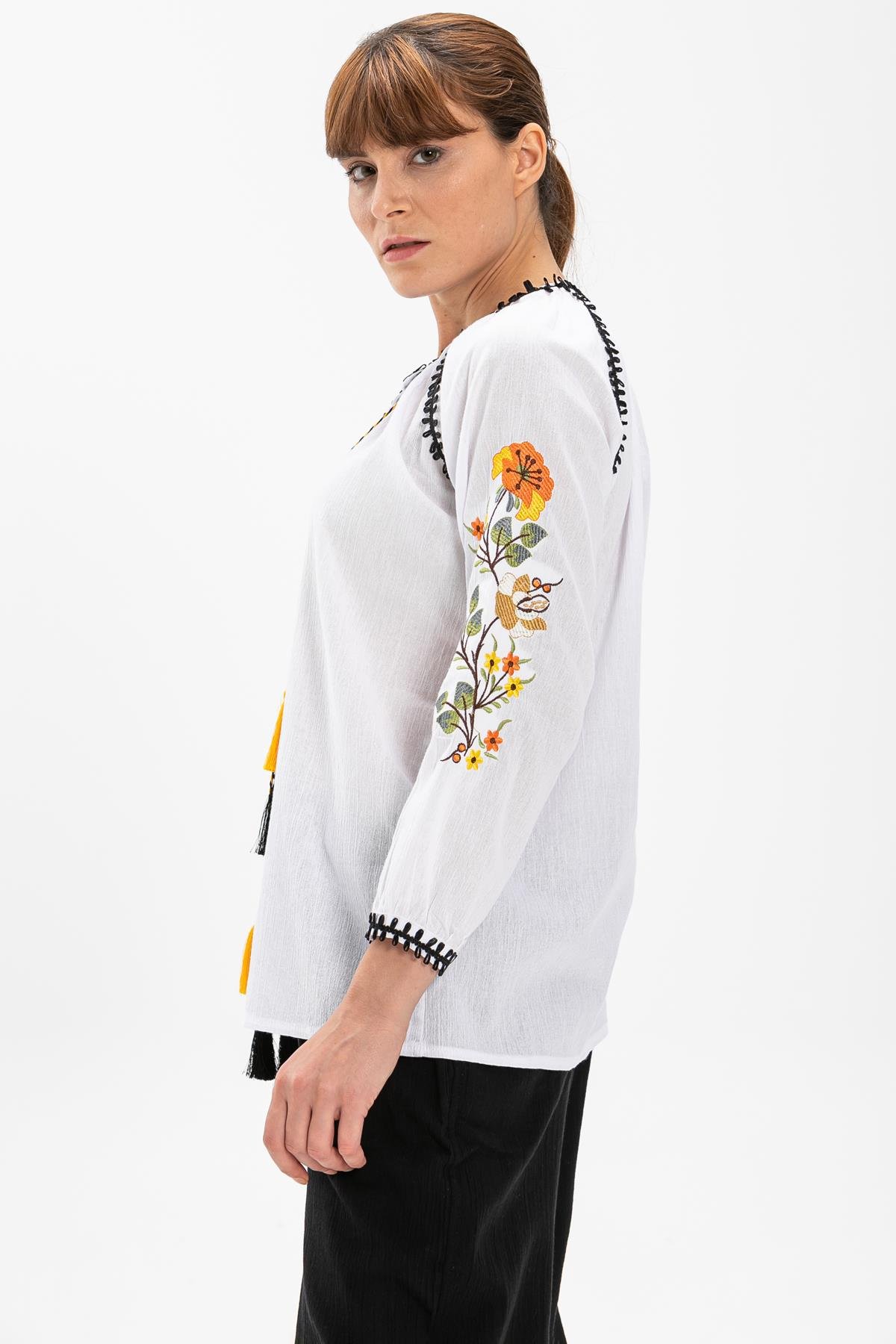 Toptan Nigar Şile Bezi Bluz Beyaz