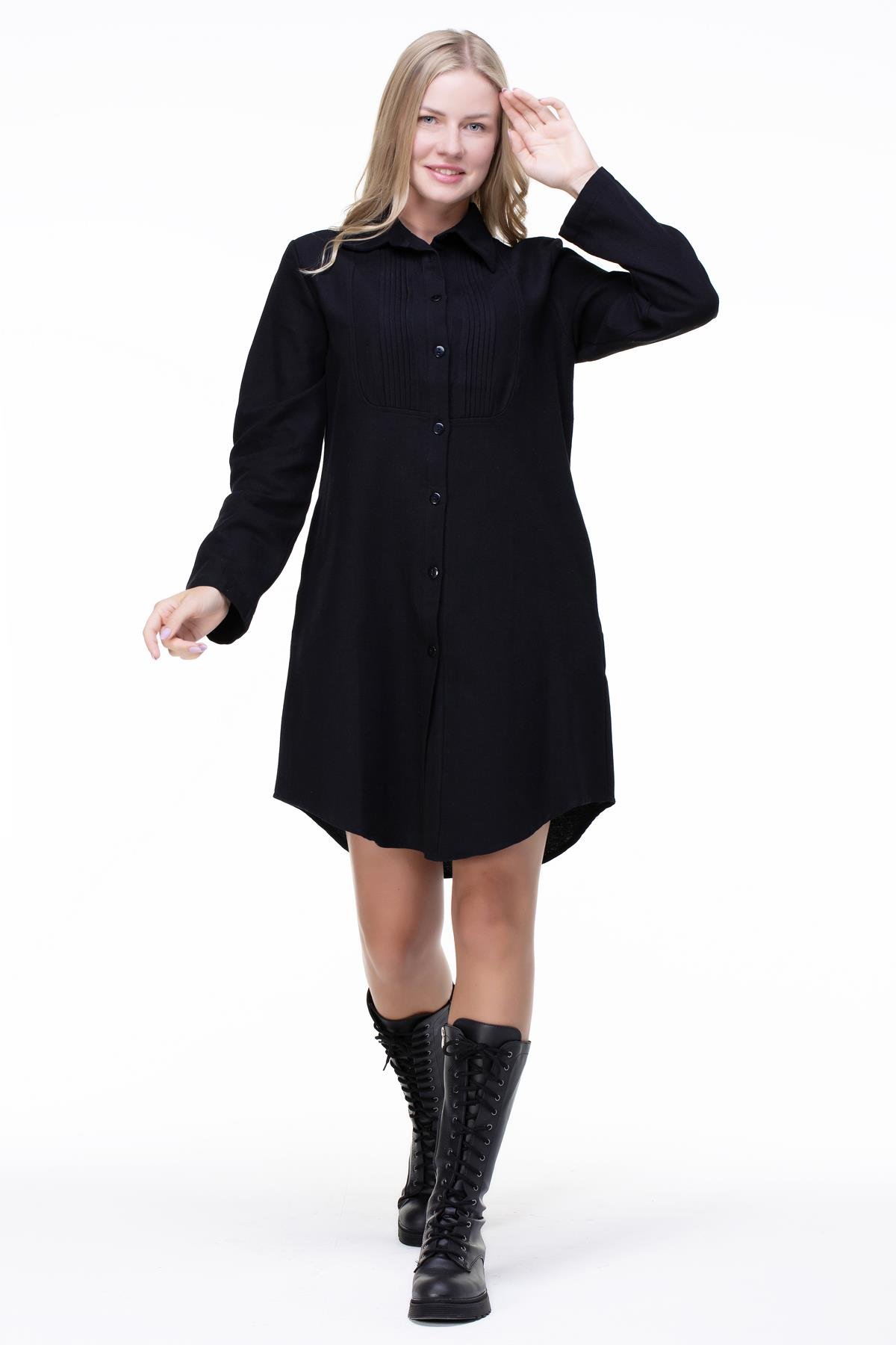 Toptan Nuray Baskılı Pazen Tunik Siyah