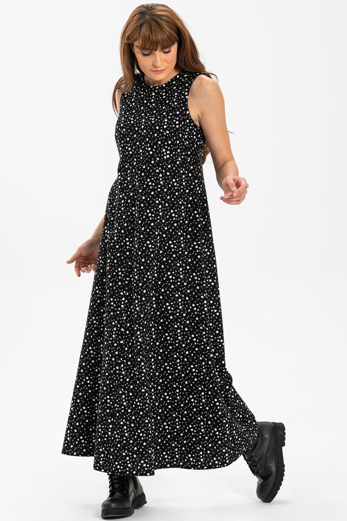 Toptan Selen Pazen Elbise Çıtır Desen Beyaz