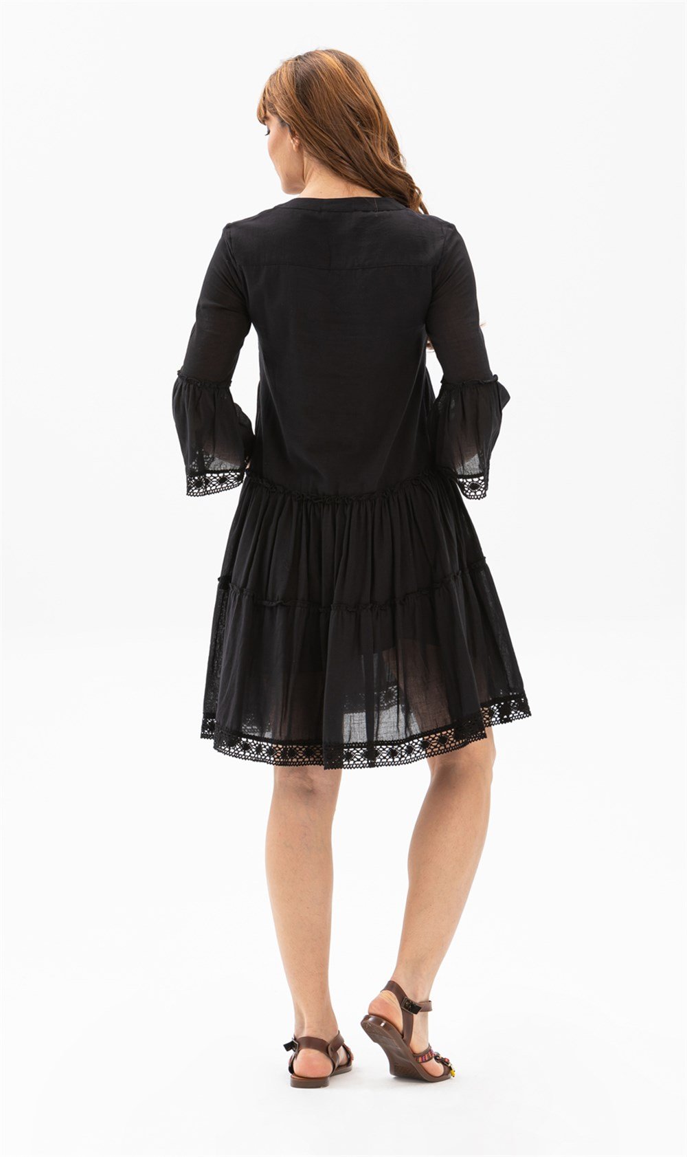 Toptan Şeyma Vual Kısa Elbise Siyah