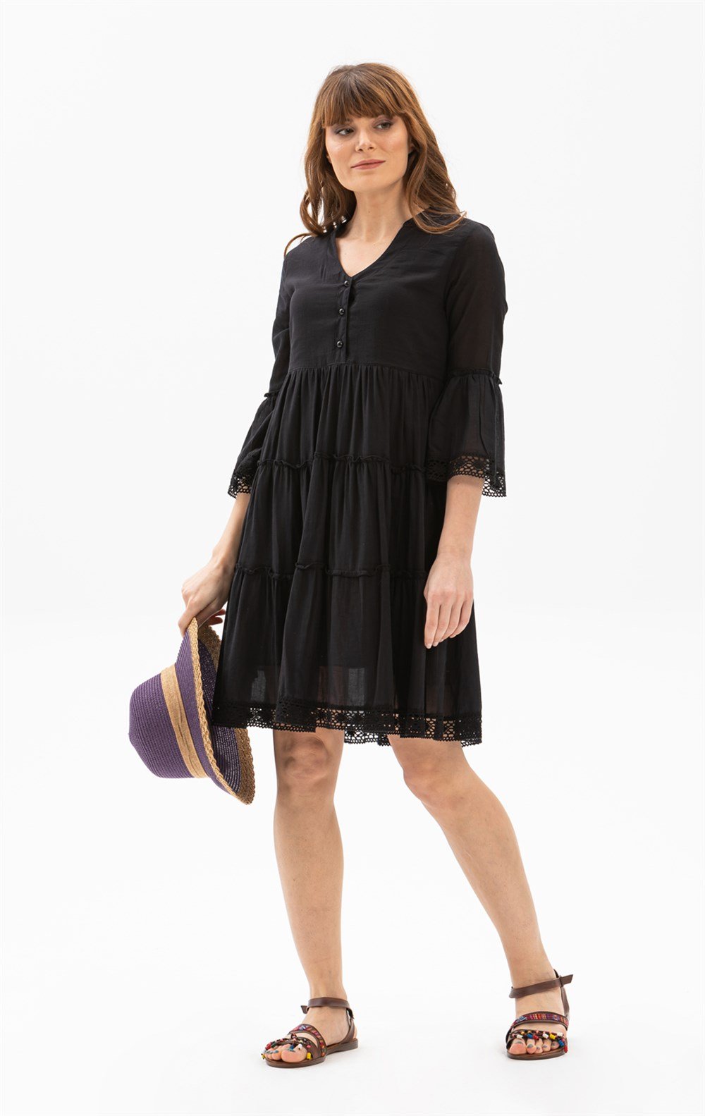 Toptan Şeyma Vual Kısa Elbise Siyah