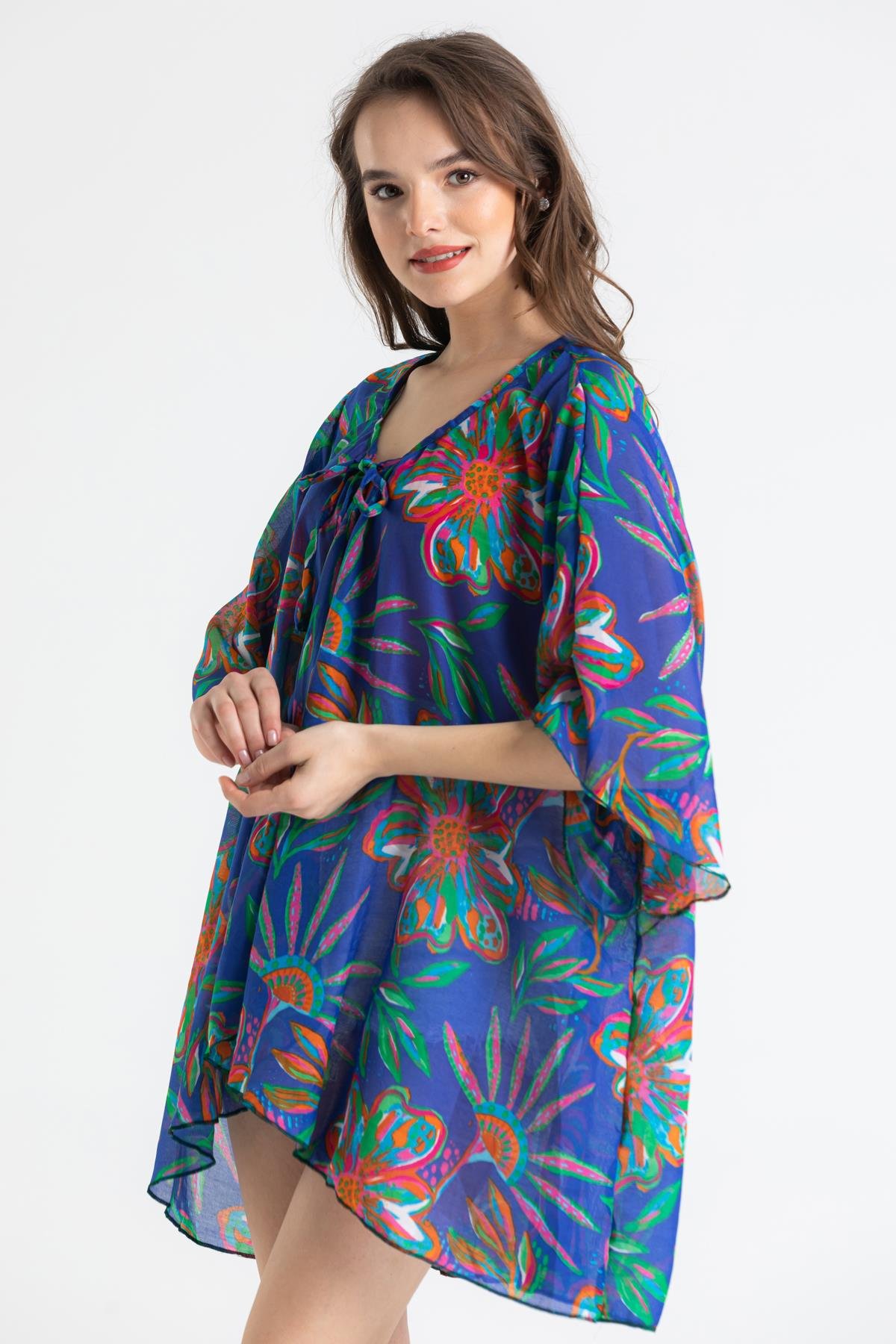 Toptan Side Vual Pareo Saks 6192