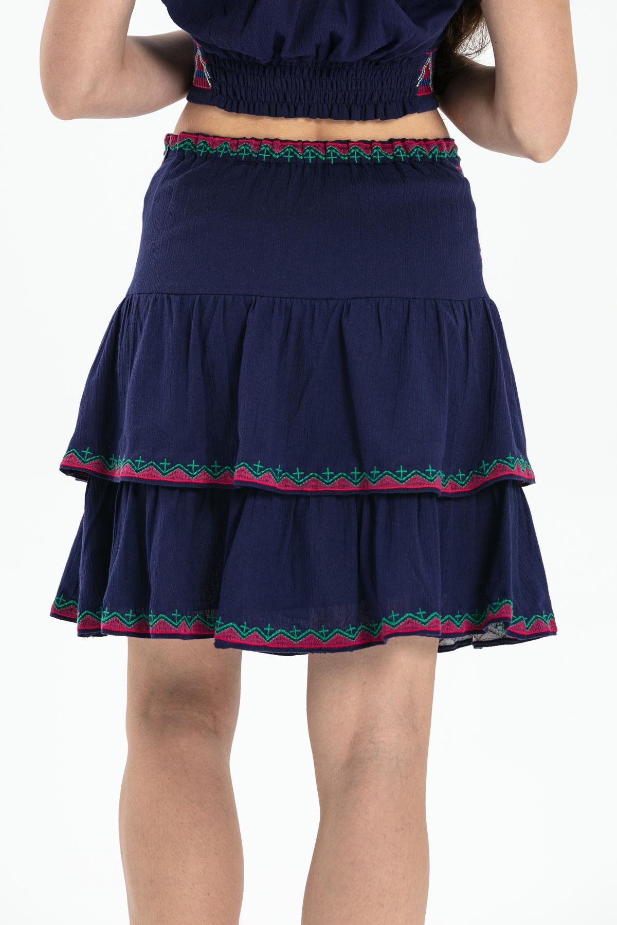 Toptan Şile Bezi Latin Mini Etek Mor